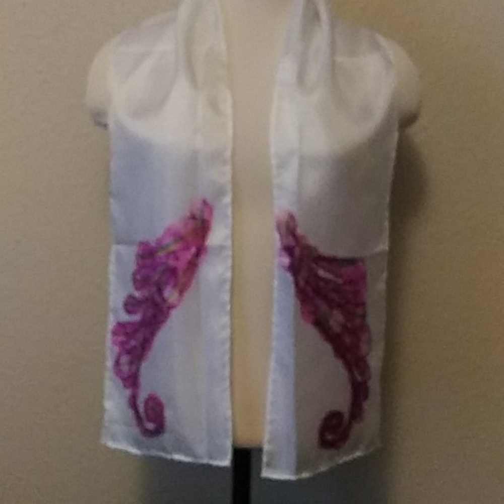 Sweet Swirly Fern 100% Silk Scarf